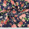 Tecido Tricoline estampa Floral Médio Vermelho Fdo Marinho Larg 147cm 100% Algodão 120gr/m2 Preço por Metro - 1