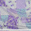 Tecido Tricoline Fancy Estampa Patch lilas e verde fdo bco Larg, 147cm 100%Algodão - 1