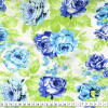 Tecido Tricoline Estamp Turquesa/ Azul Royal Fdo Cru Larg.140cm 100%Algodão - 1