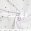 Tecido Tricoline Misto Estampado Sky Dourado Fdo Branco Larg150cm 66%Poliester 34%Algodão 112gr/m2 - 1