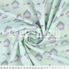 Tecido Tricoline Estampa Casinha Fundo Verde Largura 150cm 100%Algodão Conserv 1-I/2-2/3-2/4-1/5-2/6-1 - 1