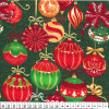Tecido Tricoline Natal - Bolas Natalinas Fundo verde - 100%algodão Preço por Metro - 1
