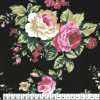 Tricoline estampada floral rosa fundo preto larg150cm 100% algodão - 1