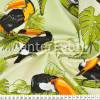 Tecido Tricoline Estampado Tucano Fdo Vde CL Larg.150cm 100%Algodão. Conserv1-I/2-2/3-2/5-3/6-2 - 1