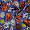 Tecido Tricoline Estampado Bola de Jogos Fdo Azul Larg.150cm 100%Algodão. Conserv1-I/2-2/3-2/5-3/6-2 - 1