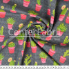 Tecido Tricoline Est Coleção Cactos Flowers - Cactos Fdo Cinza Larg.150cm 100%Algodão 115gr/m² Conserv1-J/2-2/3-2/ - 1