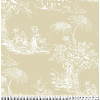 Tecido Toile de Jouy branco e fundo bege/cáqui 100%algodão PRECO POR METRO - 1