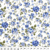 Tecido Tricoline Estampado Floral Medio Azul Larg.150cm 100%Algodão - 130gr/m² - 1