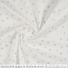 Tecido Tricoline Estampado Coleção Coelhos -Estrelinha Maior Prateada Fundo Branco- Larg150cm 100%Algodão. Conserv1-I/2-2/3-2/5-3/6-2 - 1