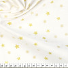 Tecido Tricoline Estampado Coleção Coelhos -Estrelinha Maior Dourada Fundo Branco- Larg150cm 100%Algodão. Conserv1-I/2-2/3-2/5-3/6-2 - 1
