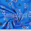 Tricoline Estampado Coleção Playstation -Symbols Fundo Azul  Larg.147cm 100%Algodão - 1