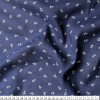 Tecido Viscose Denim Leve Estampa Âncora Bco Fdo Marinho Larg.145cm 100%Viscose 90gr/m2 - 1