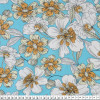 Tecido Viscose Flamê Estampa Floral Fundo Turquesa Larg.140cm 100%Viscose 136gr/m2  des01cor720 - 1