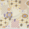 Tecido Viscose Flamê Estampa Indiana Fundo Bege Larg.140cm 100%Viscose 136gr/m2  des04cor205 - 1
