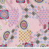 Tecido Viscose Flamê Estampa Indiana Fundo Rosa Larg.140cm 100%Viscose 136gr/m2  des04cor304 - 1