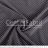Tecido Crepe Chine Seda Pura Estampada Poá Bco Fdo Preto Larg 135cm 100%Seda . Conserv1-P/2-2/3-3/5-3/4-1/6-1 - 1
