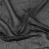 Tecido Chiffon Bordado Preto Largura 150cm 100%Poliester  - 1