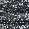 Tecido Malha Paetê Bordado Preto/Cinza Larg145cm Import 96%Poliester.4%Elastano Rf.Scale-Golfo 330gr/m2 . Conserv1-H/2-2/3-3/5-3/6-8 - 1