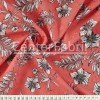 Tecido Laise Estampada Floral Preto Fdo Coral Larg.130cm 100%Algodão 95gr/m²  - 1