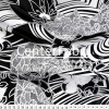 Tecido Mousseline Chiffon Estampado Branco e Preto Larg 147cm 100%Poliester.Conserv1-N/2-2/3-2/4-5/5-3/6-1 - 1