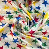 Tecido Cetim Estampado Estrelinhas Coloridas Larg. 1,47mt 100% Poliester 78gr/m2 - 1