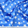 Tecido Cetim Estampado Estrelas Brancas Peq e Med Fundo Azul  Larg. 1,47mt 100% Poliester 78gr/m2 - 1
