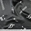Tecido Cetim Estampado Partitura Notas Brancas e Fundo Preto Larg. 1,47mt 100% Poliester 78gr/m2 - 1