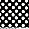 Tecido Cetim Estampado Bola Branca e Fundo Preto Larg. 1,47mt 100% Poliester 78gr/m2 - 1
