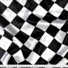 Tecido Cetim Estampa Pierrô Losango Preto e Branco Larg. 1,47mt 100% Poliester 78gr/m2 - 1