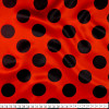Tecido Cetim Estampado Bola Preta Fundo Vermelho Fantasia Joaninha Larg. 1,47mt 100% Poliester 78gr/m2 - 1