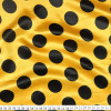 Tecido Cetim Estampado Bola Preta Média e Fundo Amarelo Fantasia Abelha Larg. 1,47mt 100% Poliester 78gr/m2 - 1