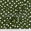 Tecido Crepe Georgette Estampa Bolas Brancas Fdo Verde  Larg.147cm 100%Poliester  - 1