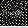 Tecido Crepe Bubble Milayde Estampado Bola Média Crú Fdo Preto Larg 145cm 97%Poliester.3%Elastano. Conserv1-H/2-2/3-3/5-3/6-1  - 1