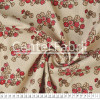 Tecido Veludo Cotelê c/elastano estampa Flor Fdo Marfim Larg.145cm 97%Algodão 3%Elastano - 1
