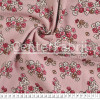 Tecido Veludo Cotelê c/elastano estampa Flor Fdo Rosa Larg.145cm 97%Algodão 3%Elastano - 1
