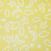 Tecido Soft Fleece Estampado Estrelas, Nuvens e Lua Fundo Amarelo Larg 1,60mt 100%Poliester - Preço por metro - 1