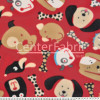 Tecido Soft Fleece Estampado  Dog Vermelho Larg 1,60mt 100%Poliester - Preço por metro.promo de $27,90 por - 1