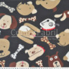 Tecido Soft Fleece Estampado Dog Preto Larg 1,60mt 100%Poliester - Preço por metro.Conserv1-N/2-2/3-2/5-3/6-1 - 1
