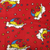 Tecido Soft Fleece Estampado Lua na Nuvem Fundo Vermelho Larg 1,60mt 100%Poliester - Preço por metro - 1