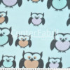 Tecido Soft Fleece Estampado Corujas Fdo Azul Claro Larg 1,60mt 100%Poliester - Preço por metro.promo de $27,90 por - 1