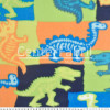 Tecido Soft Fleece Estampado Dinossauro Coloridos Fdo Azul Larg 1,60mt 100%Poliester - Preço por metro.promo de $27,90 por - 1