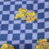 Tecido Soft Fleece Estampado Elefantes e Ratinhos com Xadrez Azul Larg 1,60mt 100%Poliester - Preço por metro - 1