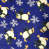 Tecido Soft Fleece Estampado Pinguim Fundo Azul Larg 1,60mt 100%Poliester - Preço por metro - 1