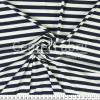 Tecido Malha Viscolycra Listrado Maiorca Off White /Marinho Larg 170cm 96%Viscose.4%Elastano  - Preço por metro - 1