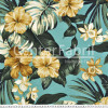 Tecido Acquablock impermeável estampado Maui Turquesa Larg 1,40mt 72%Algodao/28%Poliester.Conserv1-P/2-2/3-3/5-2/6-8 - 1