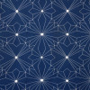 Tecido Aquatec Veneza - estampado Geométrico Azul e Branco Larg 1,40mt 68%Algodao/32%Poliester - 1