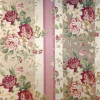 Tecido Lonita Linho Misto Estampa Digital Flores e Litras Rosês fundo Bege Linho Larg 140cm 55%Algodão.22,5%Linho.13,5%Viscose.9%Poliester - 1