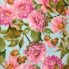 Tecido Lonita Linho Misto Estampa Digital Floral Fundo Azul Larg 140cm 55%Algodão.22,5%Linho.13,5%Viscose.9%Poliester - 1