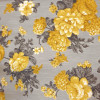 Tecido Lonita Flamê Monaco Estamp Floral Amarelo e Cinza Larg 140cm 63%Algodão.37%Poliester - 1
