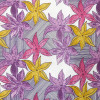 Tecido Aquatec Veneza - estampado Floral Lilas e Amarelo Larg 1,40mt 68%Algodao/32%Poliester - 1